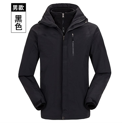 户外三合一冲锋衣黑色定制款